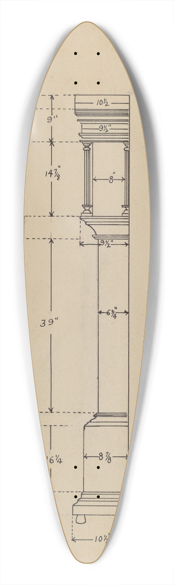 John Dieterich - Clock 39.3 inch art pintail longboard deck