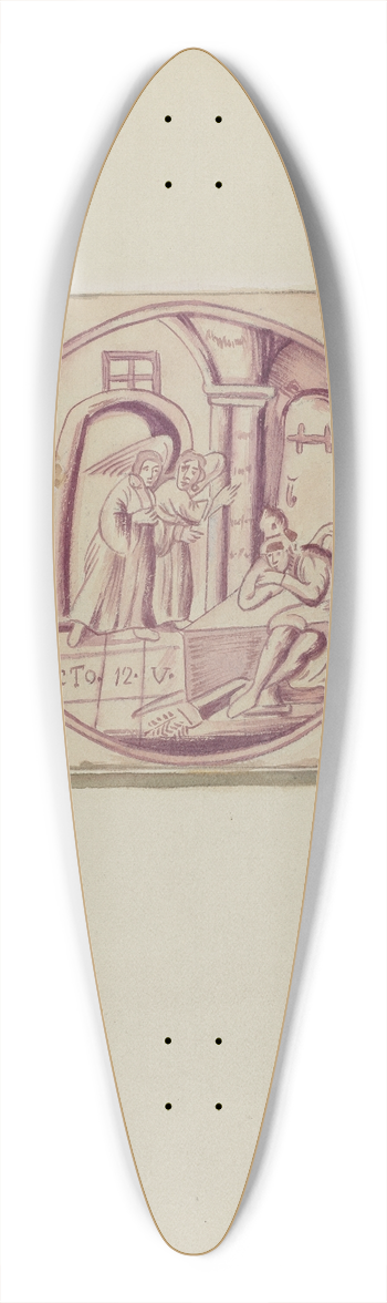 John Dixon - Fireplace Tile 39.3 inch art pintail longboard deck