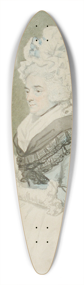 John Downman - Old Lady with Magnifying Glass 39.3 inch art pintail longboard deck