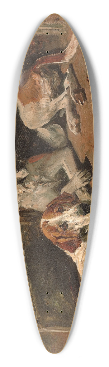 John Emms - Hounds and a Terrier in a Stable 39.3 inch art pintail longboard deck