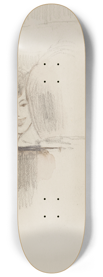 Georges Hugo - Femme derrire une lampe 8.25 inch art skate deck