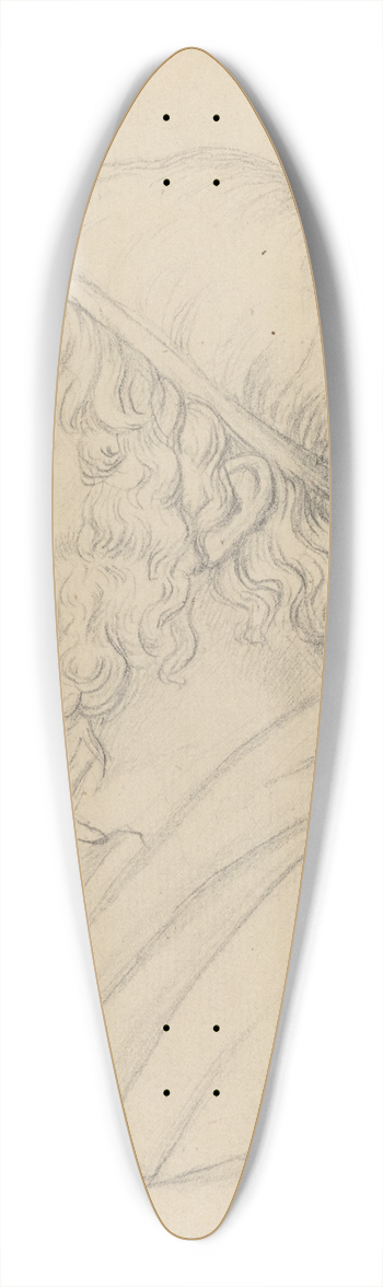 John Flaxman - Classical Portrait Bust of a Bearded Man 39.3 inch art pintail longboard deck