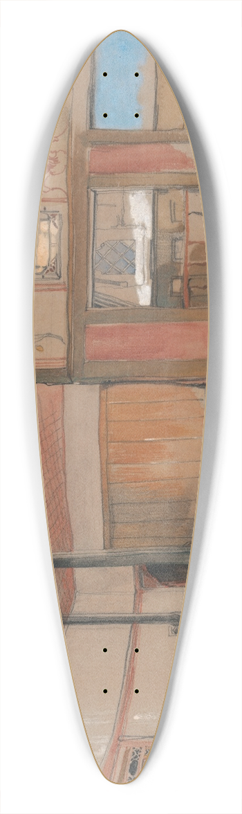 John Frederick Lewis - Interior of an Eastern House 39.3 inch art pintail longboard deck