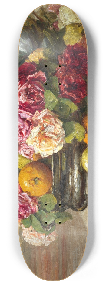 Georges Jeannin - Still life of roses and fruit 8.25 inch art skate deck