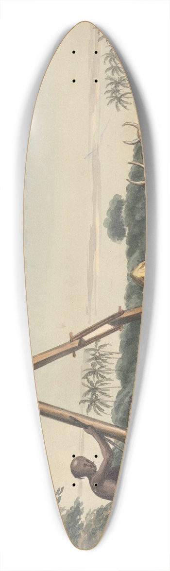 John Gantz - The Checkoo or Oil Mill 39.3 inch art pintail longboard deck