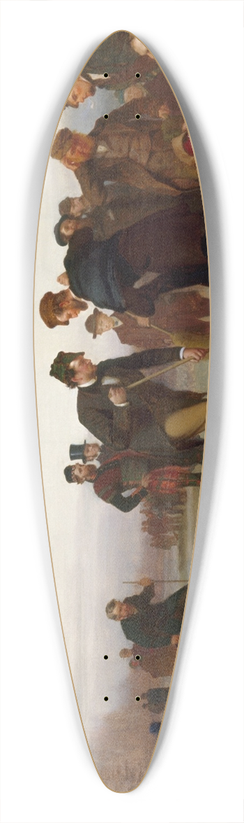 John George Brown - Curling;a Scottish Game, at Central Park 39.3 inch art pintail longboard deck