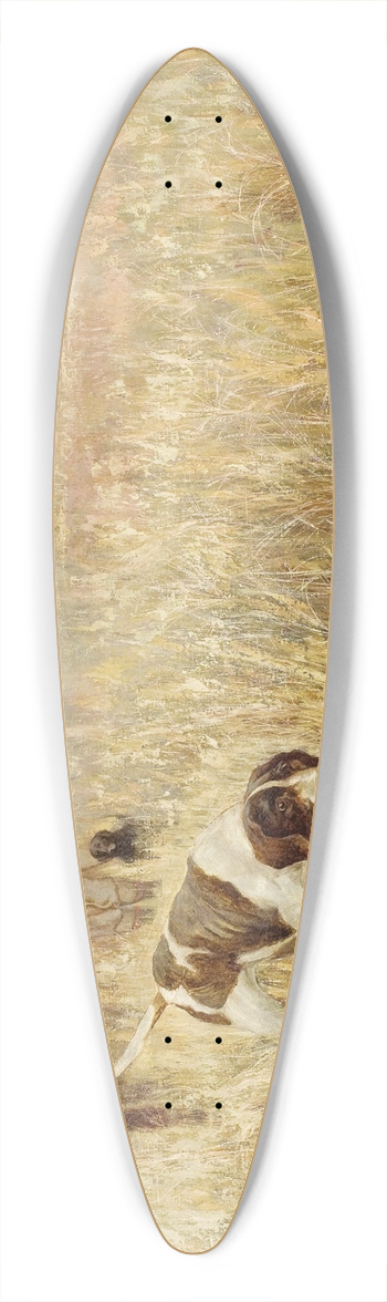 John George Sowerby - Hunting Quail 39.3 inch art pintail longboard deck