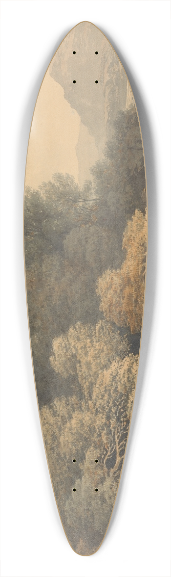 John Glover - Hilly Landscape with River and Cattle 39.3 inch art pintail longboard deck