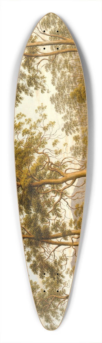 John Glover - Natives on the Ouse River, Van Diemens Land 39.3 inch art pintail longboard deck