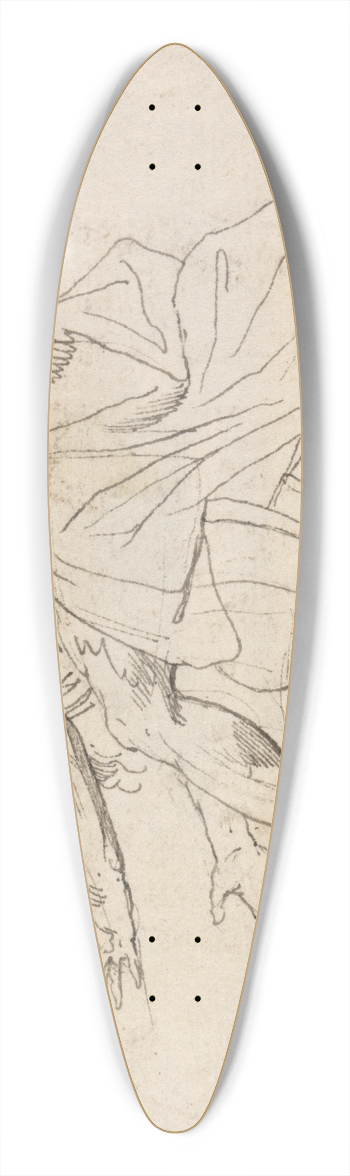 John Hamilton Mortimer - A Man Kneeling 39.3 inch art pintail longboard deck