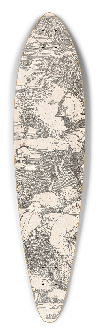 John Hamilton Mortimer - Banditti taking his post 39.3 inch art pintail longboard deck