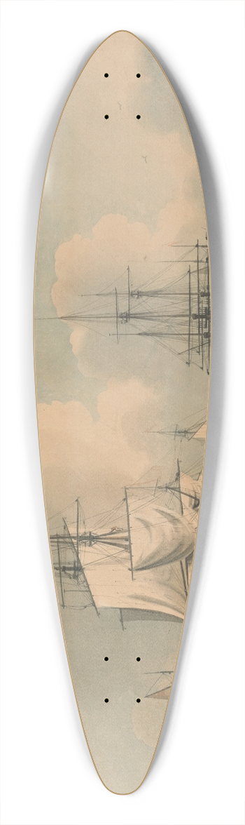 John Harris - Men of War Lying off Sheerness 39.3 inch art pintail longboard deck