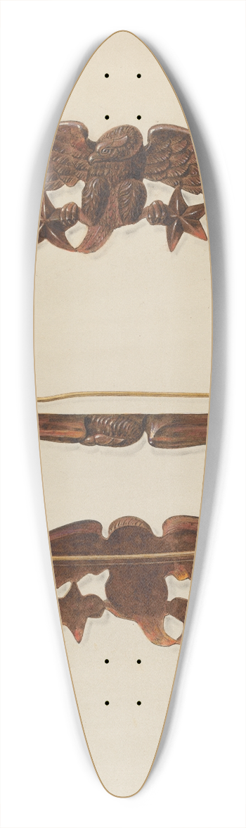 John H. Tercuzzi - Brooch 39.3 inch art pintail longboard deck