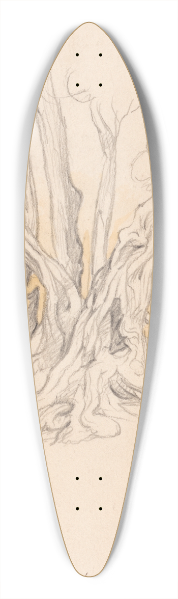 John Linnell - Old Olive Tree 39.3 inch art pintail longboard deck