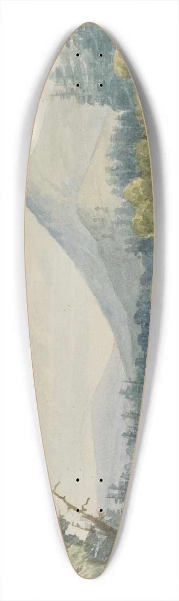 John Mix Stanley - Crossing the BitterRoot 39.3 inch art pintail longboard deck