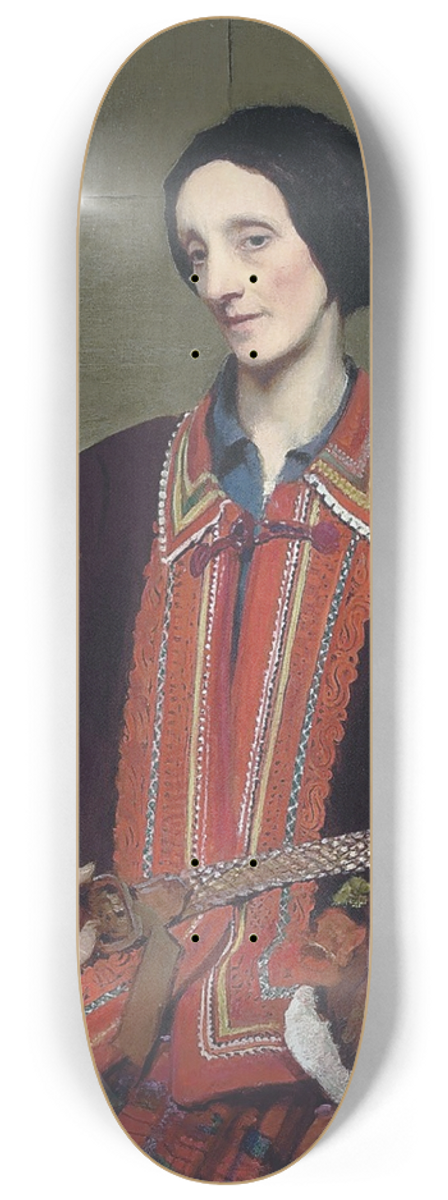 George Spencer Watson - Portrait Of Hilda Spencer Watson 8.25 inch art skate deck