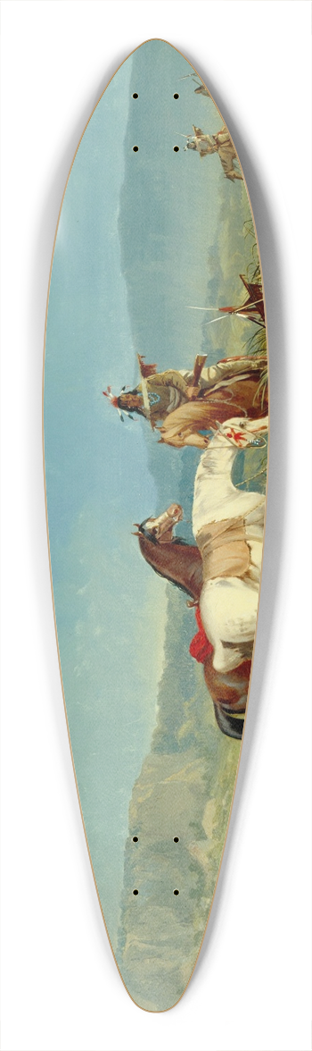 John Mix Stanley - Indians Playing Cards 39.3 inch art pintail longboard deck