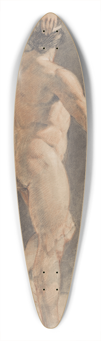 John Opie - Standing Classical Male Figure with Spear 39.3 inch art pintail longboard deck