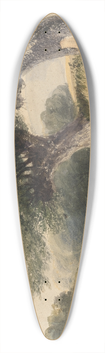 John Preston Neale - On the Colne, Middlesex 39.3 inch art pintail longboard deck
