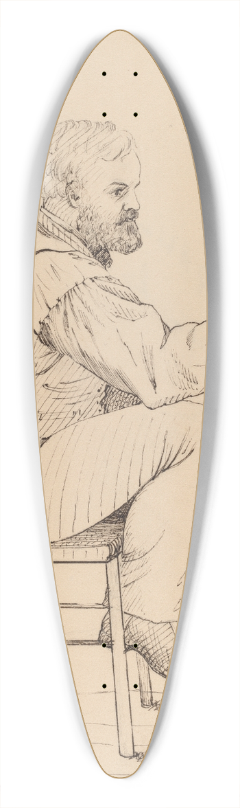 John Quincy Adams Ward - Sketch Class Series  E.W. Perry 39.3 inch art pintail longboard deck