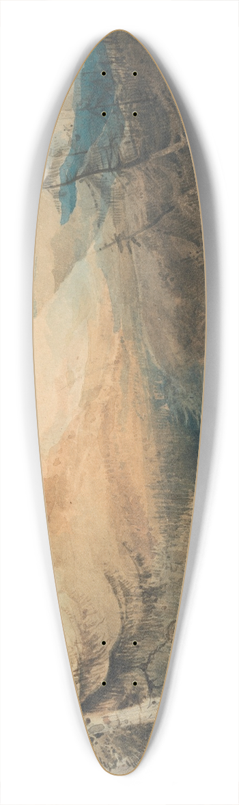 John Sell Cotman - Mountainous Landscape, North Wales 39.3 inch art pintail longboard deck