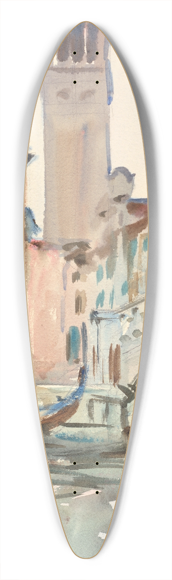 John Singer Sargent - A Bridge and Campanile, Venice 39.3 inch art pintail longboard deck