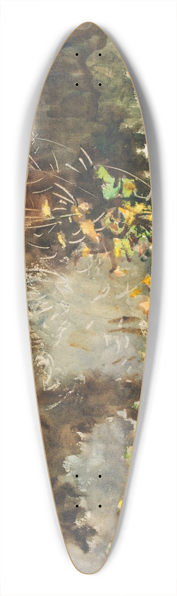 John Singer Sargent - Gardens at Florence 39.3 inch art pintail longboard deck