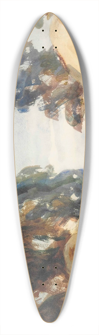 John Singer Sargent - Landscape with trees 39.3 inch art pintail longboard deck