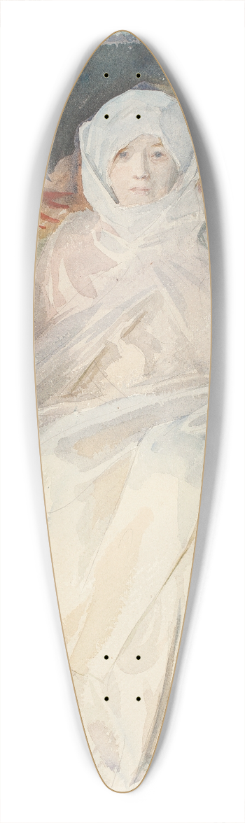 John Singer Sargent - Mrs. Gardner in White 39.3 inch art pintail longboard deck