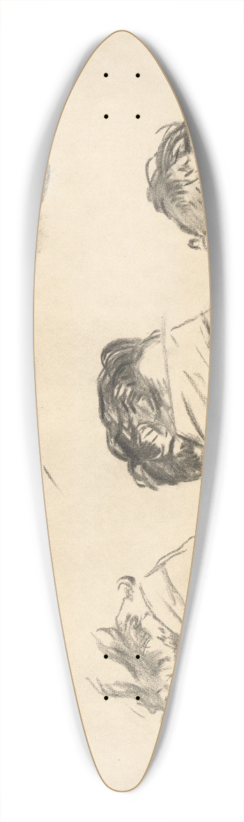 John Singer Sargent - Studies for Gassed III 39.3 inch art pintail longboard deck