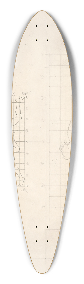 John Singer Sargent - Studies for Two Classical Male Figures Jumping 39.3 inch art pintail longboard deck