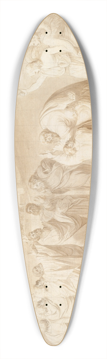 John Singleton Copley - Study for The Ascension 39.3 inch art pintail longboard deck