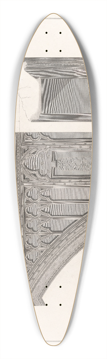 John Topham - Plate IX: St Stephens Chapel 39.3 inch art pintail longboard deck