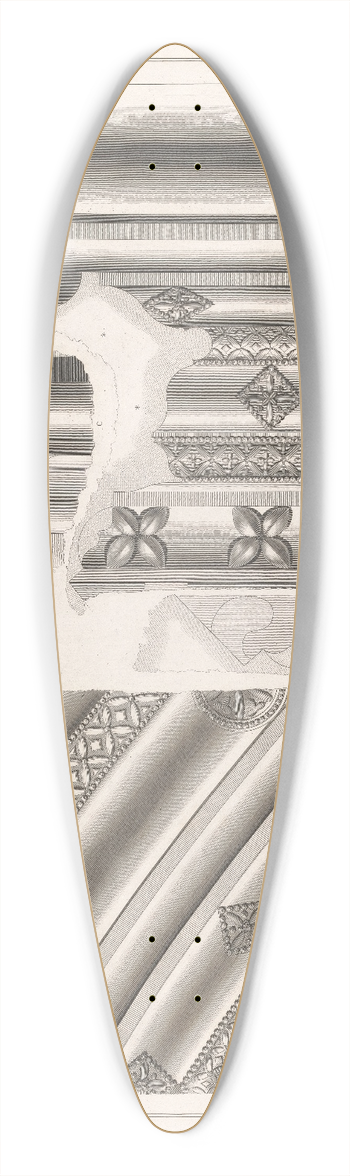 John Topham - Plate X: St Stephens Chapel 39.3 inch art pintail longboard deck
