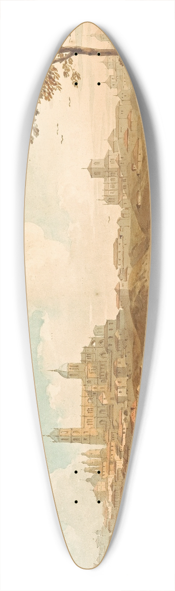 John Varley - City on a river 39.3 inch art pintail longboard deck