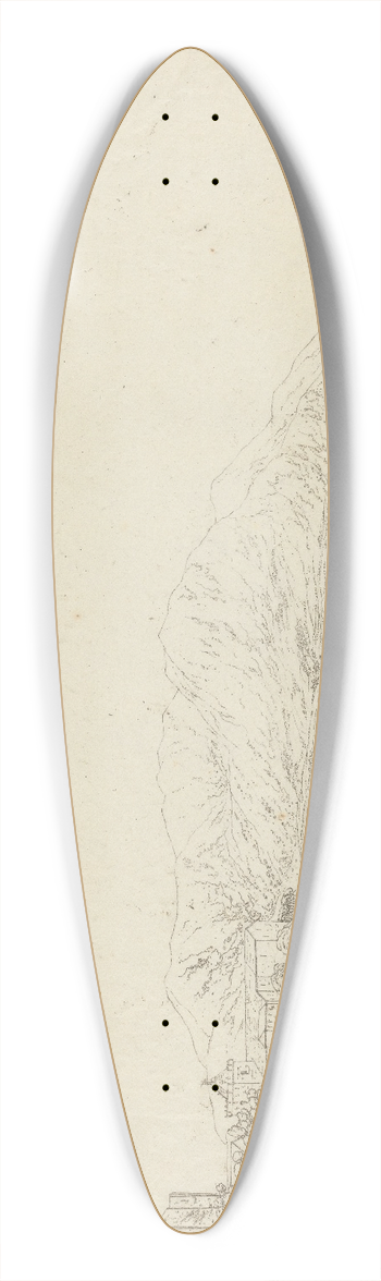 John Webber - View in Macao, Including the Residence of Camoens, When He Wrote his Lusiad 39.3 inch art pintail longboard deck