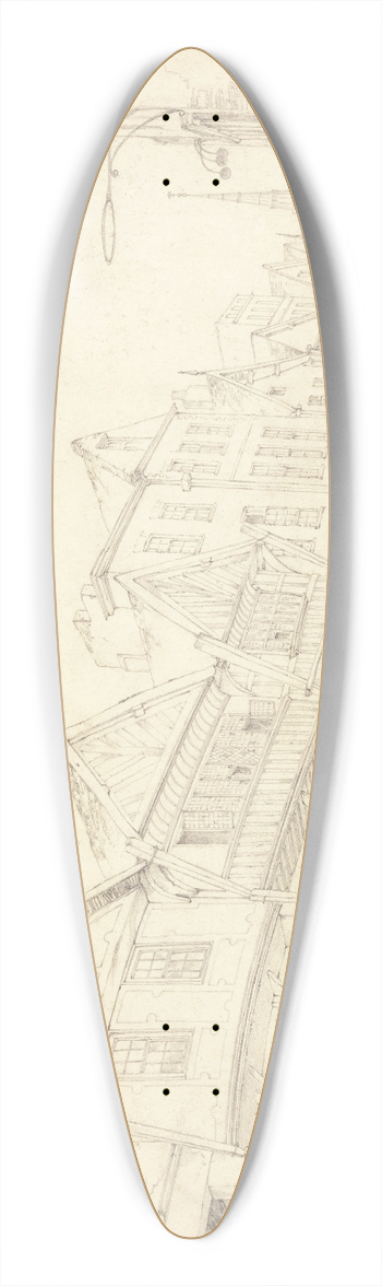 John Webber - Watergate Street, Chester 39.3 inch art pintail longboard deck