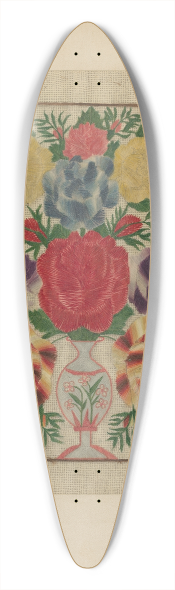 John Wilkes - Crewel Embroidery 39.3 inch art pintail longboard deck