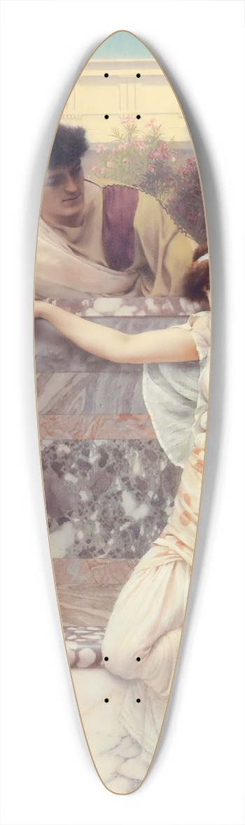 John William Godward - Yes or No Date 39.3 inch art pintail longboard deck