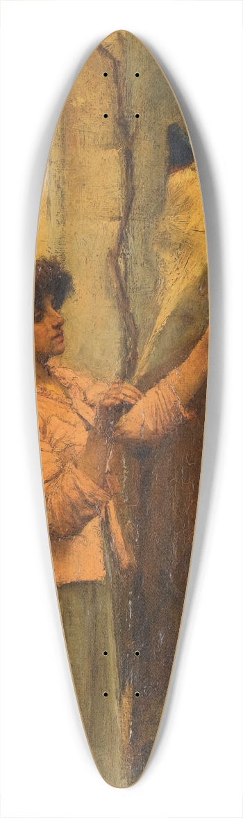John William Waterhouse - A Neapolitan Flax Spinner 39.3 inch art pintail longboard deck