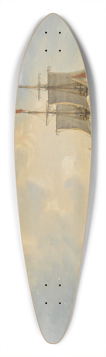 John Wilson Carmichael - Flambro Head 39.3 inch art pintail longboard deck