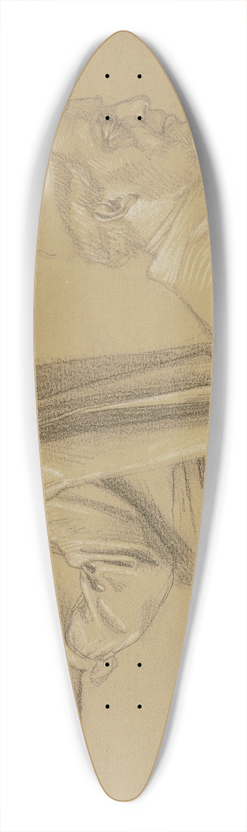 Josef Ferdinand Becker - Studienblatt; Page mit Tablett, mnnliche Halbfigur, zwei Hnde 39.3 inch art pintail longboard deck