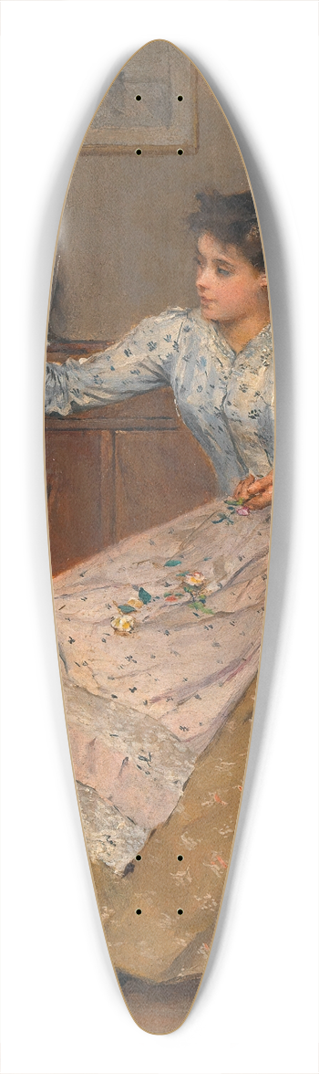 Josef Gisela - Mdchen ein Kruzifix mit Blumen schmckend 39.3 inch art pintail longboard deck