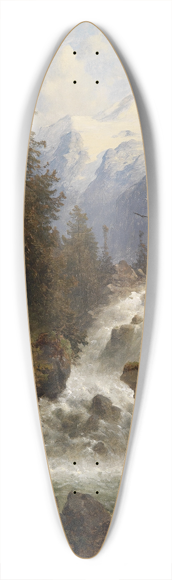 Josef Thoma - Jger am Wasserfall 39.3 inch art pintail longboard deck
