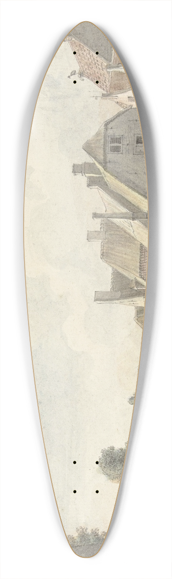 Joseph Adolf Schmetterling - Het dorp Molenaarsgraaf in de Alblasserwaard 39.3 inch art pintail longboard deck
