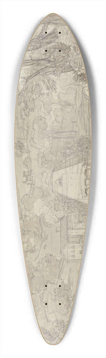 Joseph Anton Koch - Landschaft bei Nemi mit Monte Cavo 39.3 inch art pintail longboard deck