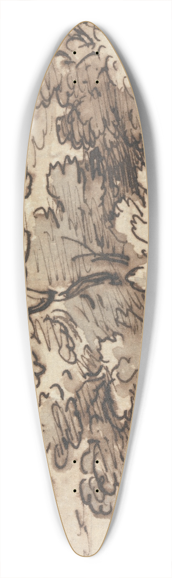 Joseph Farington - A Group of Trees 39.3 inch art pintail longboard deck