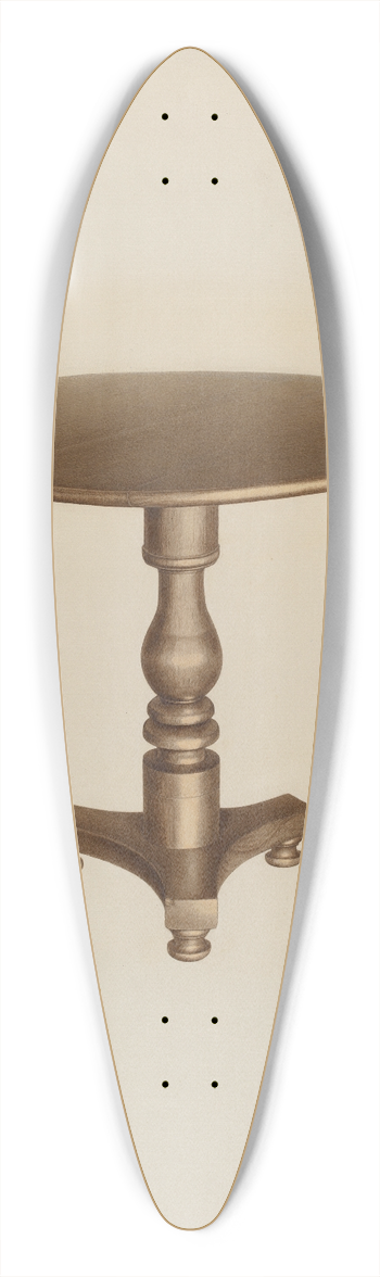 Josephine Prado - Round Top Table 39.3 inch art pintail longboard deck
