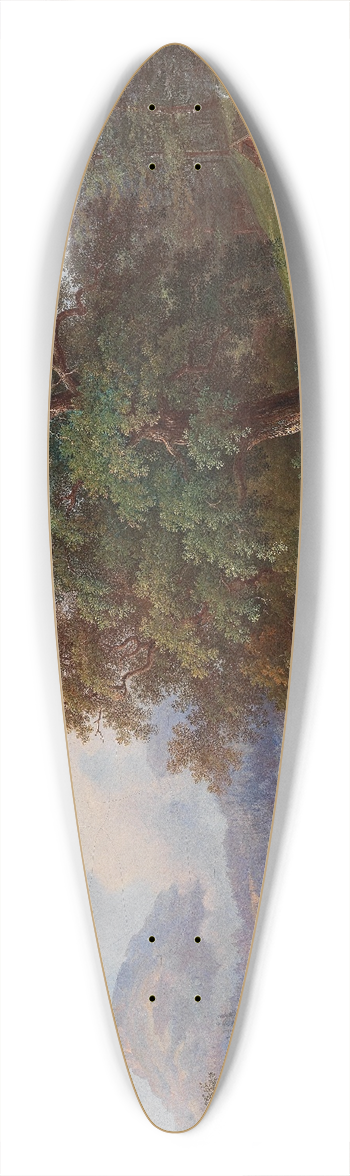 Joseph Jonas - Gebirgslandschaft mit Wanderern 39.3 inch art pintail longboard deck
