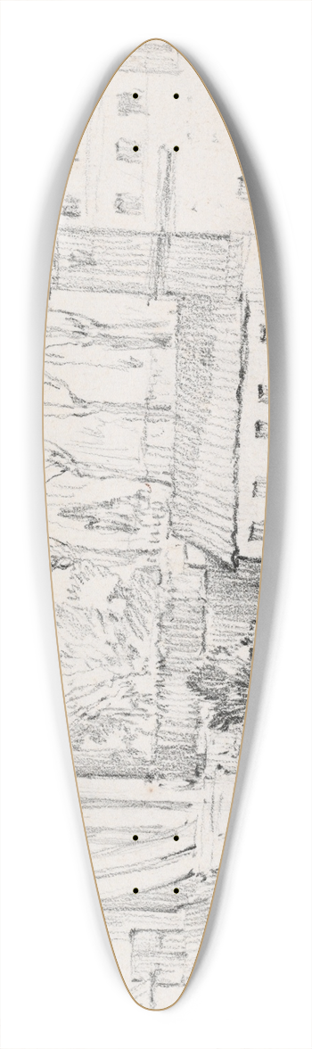 Joseph-Marie Vien - Roman Rooftops 39.3 inch art pintail longboard deck